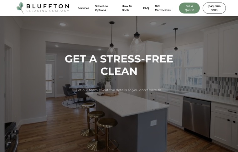Bluffton Cleaning Company website