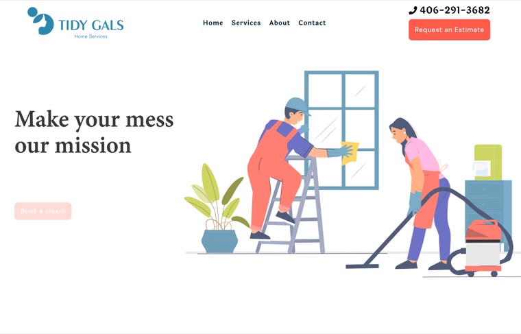 Tidy Gals home cleaning website